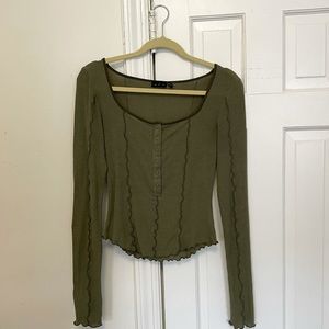 Urban Outfitters Lettuce Edge Henley Top